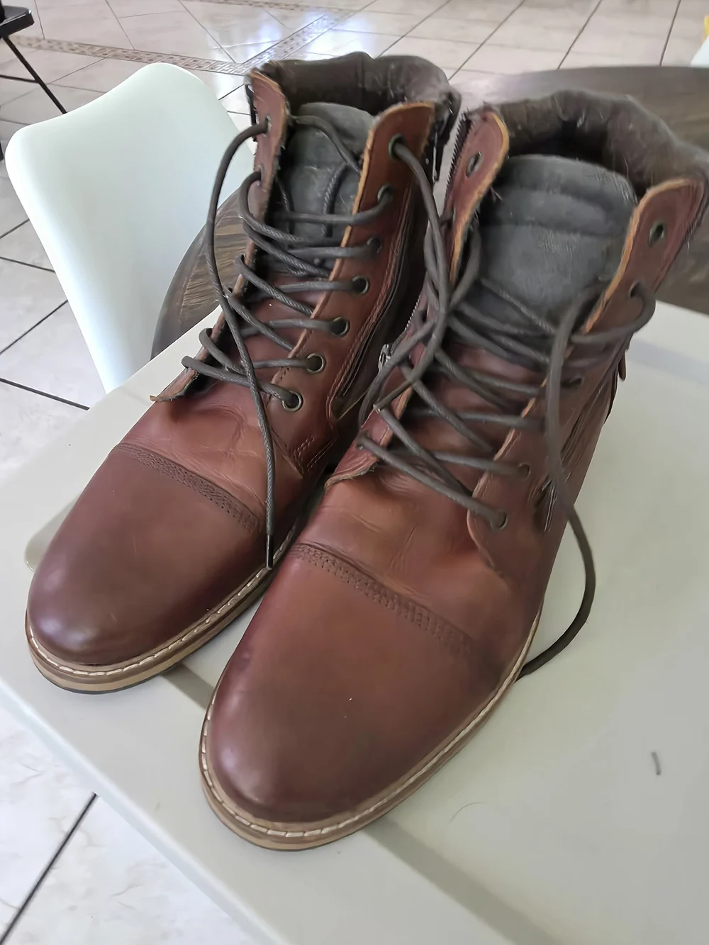 Franco Fortini Men's Brown Leather Lace-Up Winter Boots